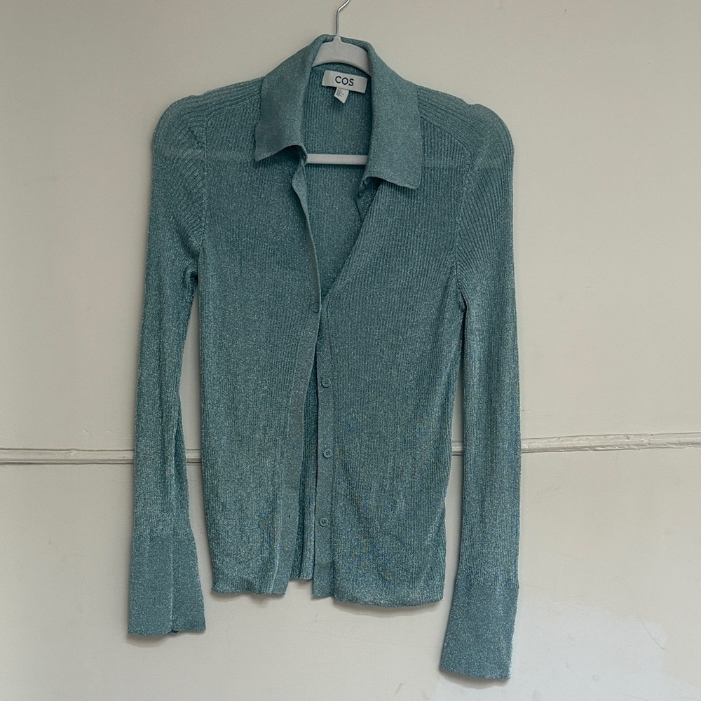 COS Teal Knit Cardigan